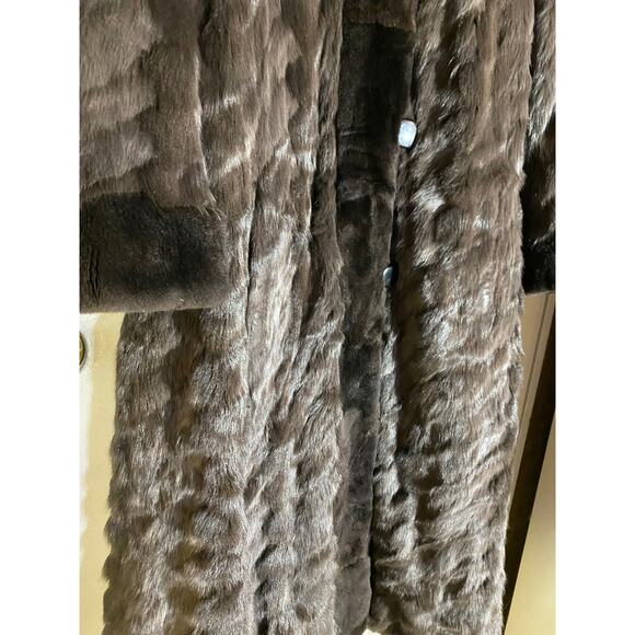 Birger Christensen Fur Coat Dark Brown With Liner - Picture 12 of 13